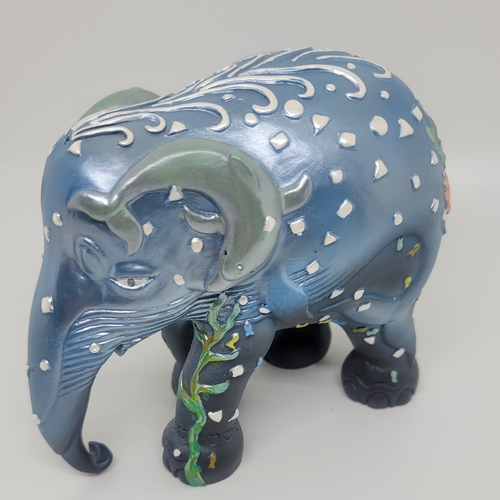 Decorative Blue Elephant Figurine